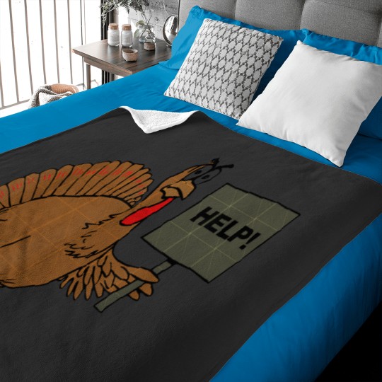 Funny Thanksgiving Turkey Humor Help Sign Christmas Turkey Baby Blankets