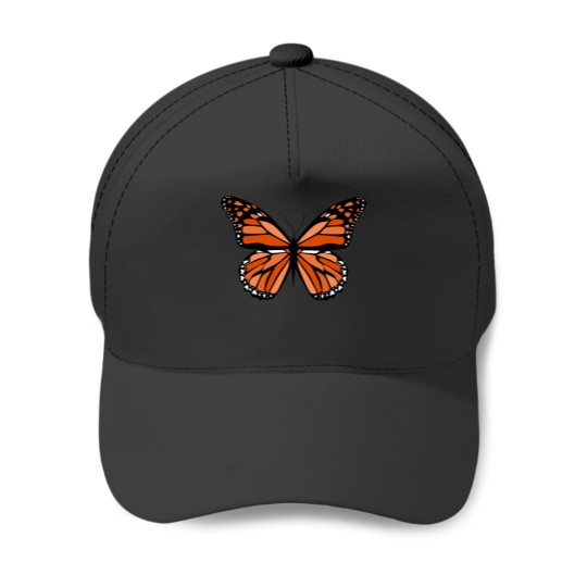 Orange butterfly Baseball Caps