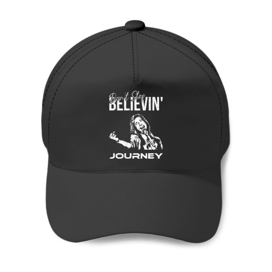 Steve Perry of Journey The Band Dont STops Believin Design 4 (with grungedistressed text Baseball Caps