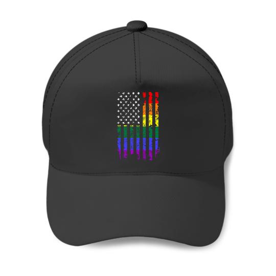 Distressed Rainbow Flag Baseball Cap Gay Pride Baseball Cap