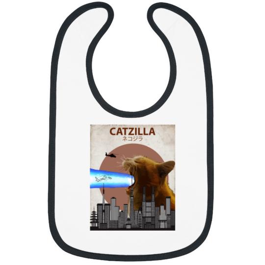 Catzilla - Giant Cat with Mouth Lasers Bibs