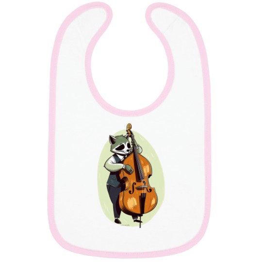 Raccoons Playing The Double Bass Cottagecore 1 Bibs
