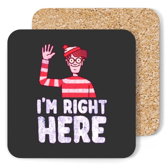 Where's Waldo I'm Right Here Funny Quote amp Stickers Coasters