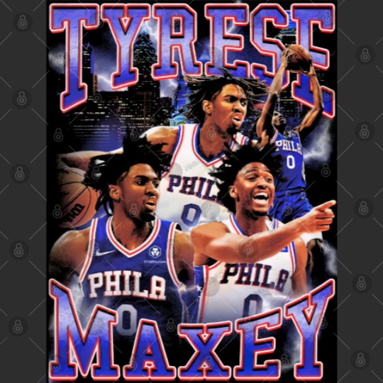 Tyrese Maxey Philadelphia 76ers 90s Style Vintage Coasters