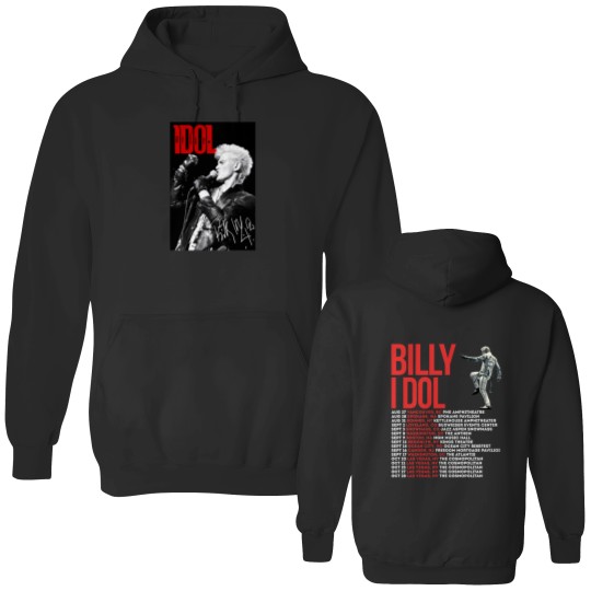 Billy Idol 2023 Live Tour Double Sided Hoodies, Billy Idol Fan Double Sided Hoodies, Billy Idol 2023 Double Sided Hoodies