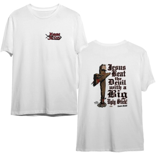 90s Know Jesus Beat The Devil Your Sins Are Forgiven T-Shirt. Vintage 1990s