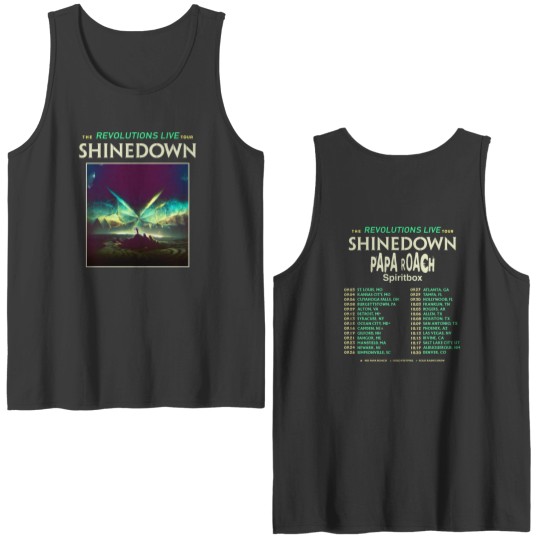 shine down Band 2023 Tour Double Sided Tank Tops, The Revolutions Live Tour shine down Double Sided Tank Tops