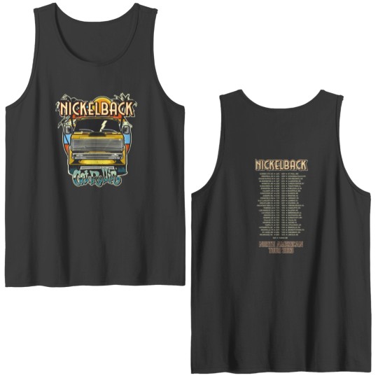 Nickelback Get Rollin Tour 2023 Double Sided Tank Tops Nickelback Band Concert 2023 Double Sided Tank Tops