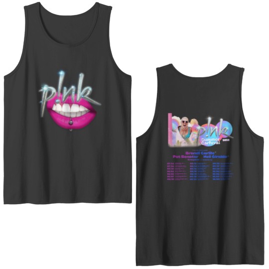 Pink Concert 2023 Double Sided Tank Tops, Pink Summer Carnival 2023 Double Sided Tank Tops, Pink Music