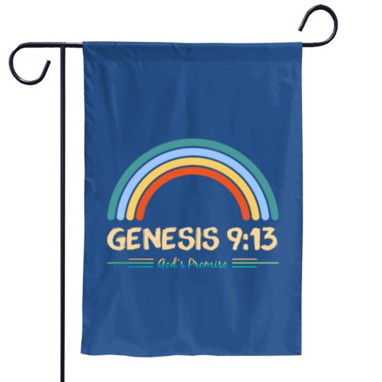 Genesis 9:13 God's Promise Faithfully Rainbow Garden Flags