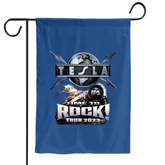 Tesla Rock Band Garden Flags 2023 Tour Time To Rock Garden Flags New Black Garden Flags