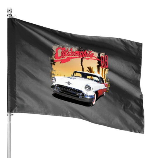1955 Oldsmobile Red House Flags