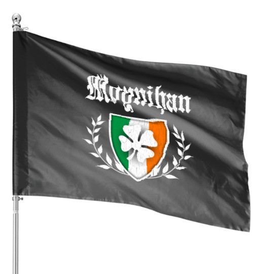 Moynihan Family Shamrock Crest (vintage distressed) House Flags