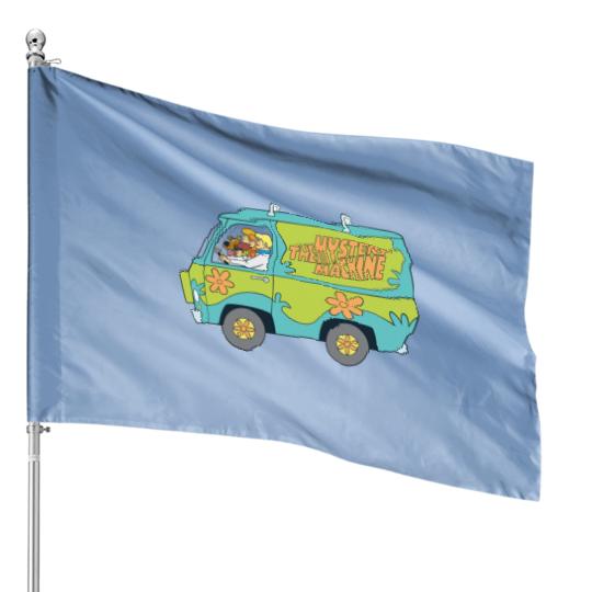 The Mystery Machine Left Side House Flags