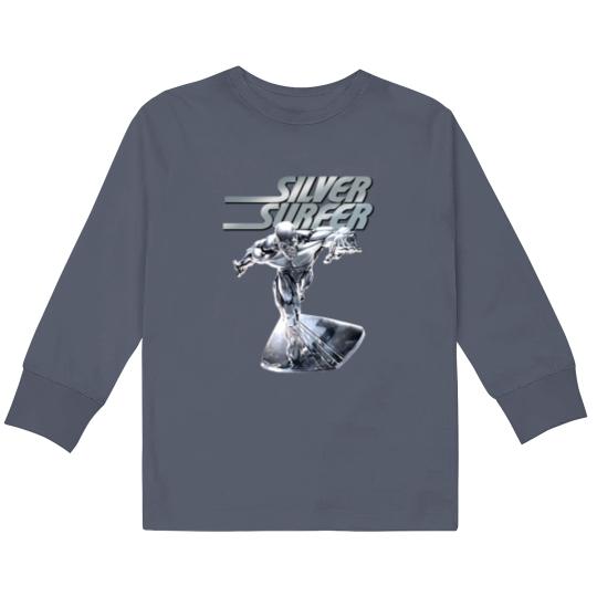 Silver Surfer Kids Long Sleeve T Shirts, Vintage Style Kids Long Sleeve T Shirts