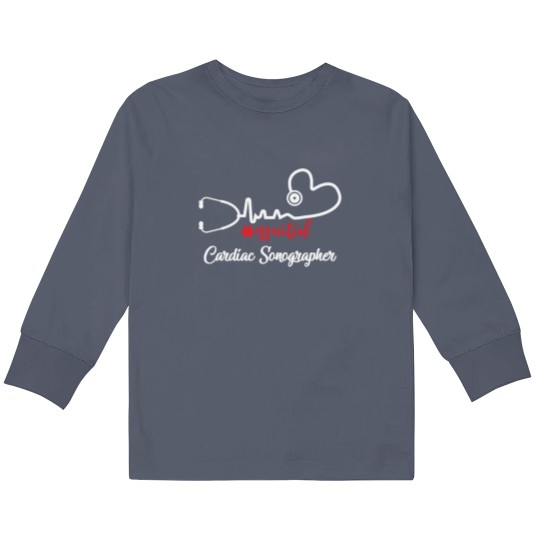 Essential Cardiac Sonographer Heartbeat Gift For N Kids Long Sleeve T Shirts