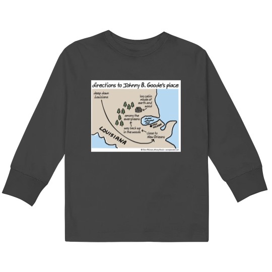 Directions to Johnny B Goodes place Kids Long Sleeve T-Shirts