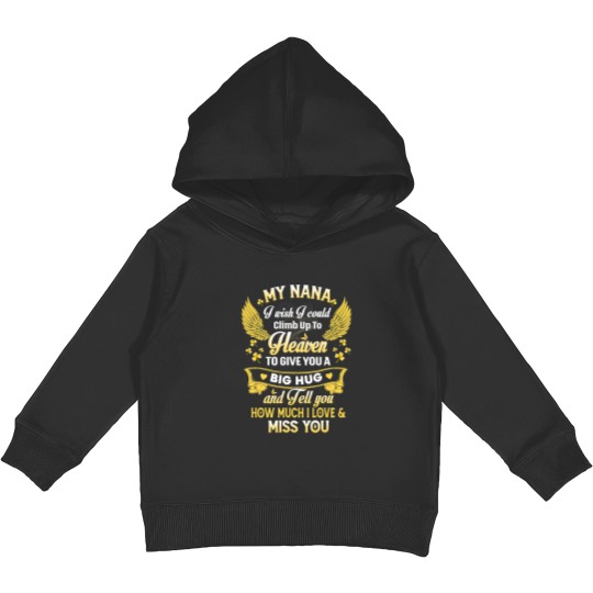 My Nana My Guardian Angel Memorial Remembrance Loss Mother Kids Pullover Hoodies