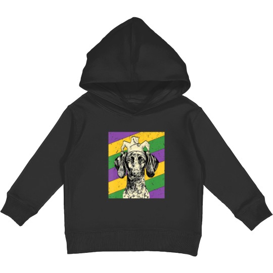 gsp jester funny mardi gras dog mom or dad t Kids Pullover Hoodies