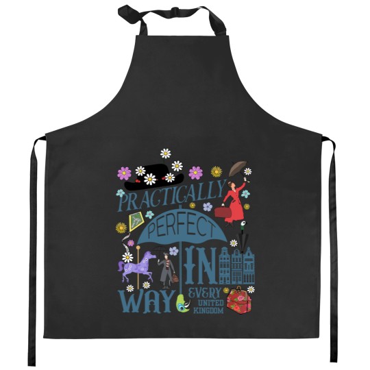 Disney Mary Poppins Kitchen Aprons, Practically Perfect in Every Way Kitchen Aprons
