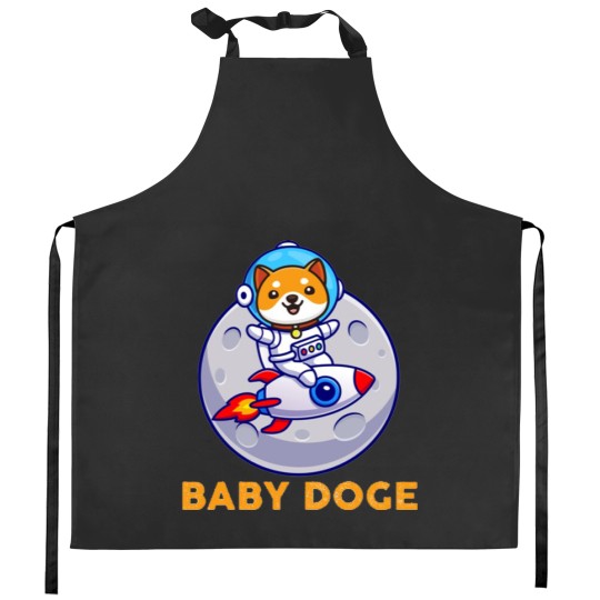 Baby Doge Coin, Cryptocurrency Moon Shiba Inu BabyDoge Kitchen Aprons