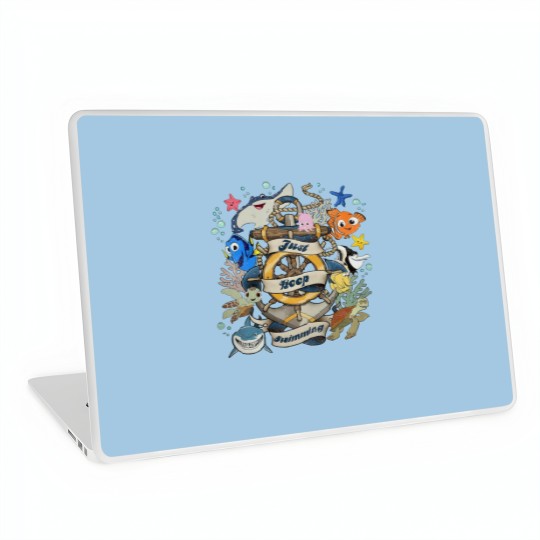 Retro Disney Finding Nemo Characters Just Keep Swimming Laptop Skins