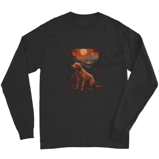 Golden Retrieverdesign, lover  friend, Labrador Retriever Wear A red Scarf &amp_ Winter Long Sleeves