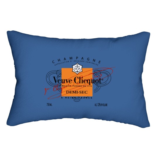 Champagne Veuve Rose Lumbar Pillows, Champagne Logo Lumbar Pillows