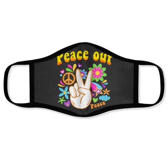Hippie Costume Hippi Groove Peace Sign Flower Power 21 Face Masks
