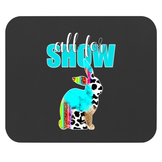 all for show livestock rabbit cow print serape turquoise t Mouse Pads