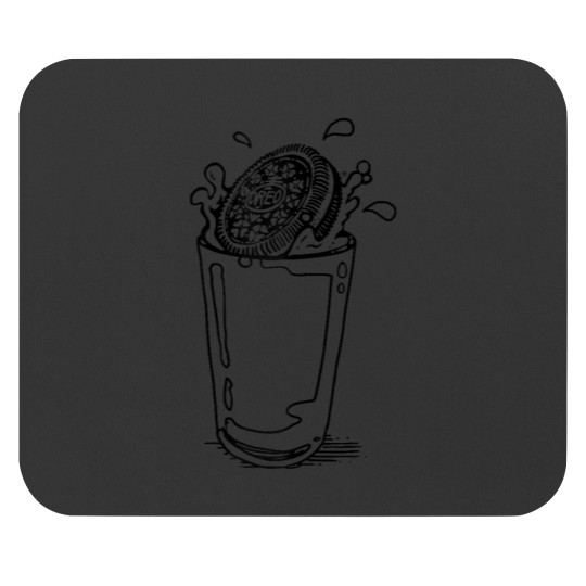 Oreo Cookie Dunking In A Glass Of Milk Vintage Logo Mouse Pads