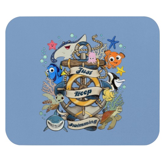 Retro Disney Finding Nemo Characters Just Keep Swimming Mouse Pads