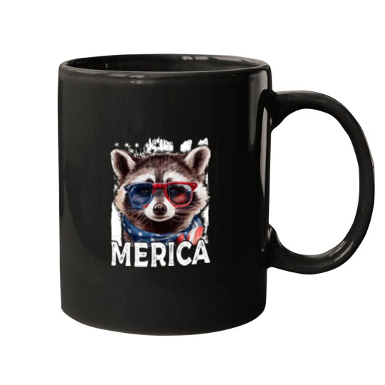 Raccoons Merica 4th Of July Funny Mugs
