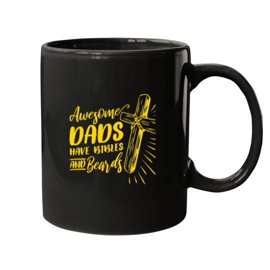 Mens Awesome Dads Have Bibles And Beards Mugs
