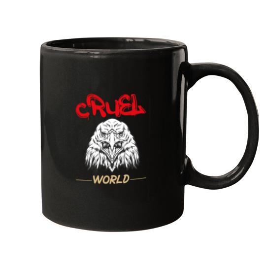 cruel world and eagle cool and simple arwork Mugs