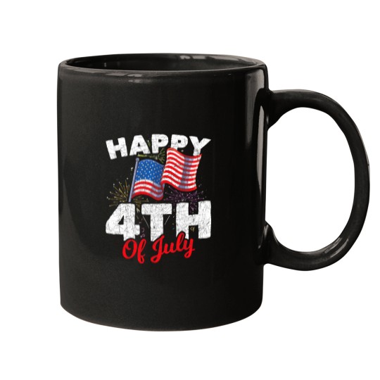 Happy 4th Of July Patriotic American US Flag 4th Of July Mugs