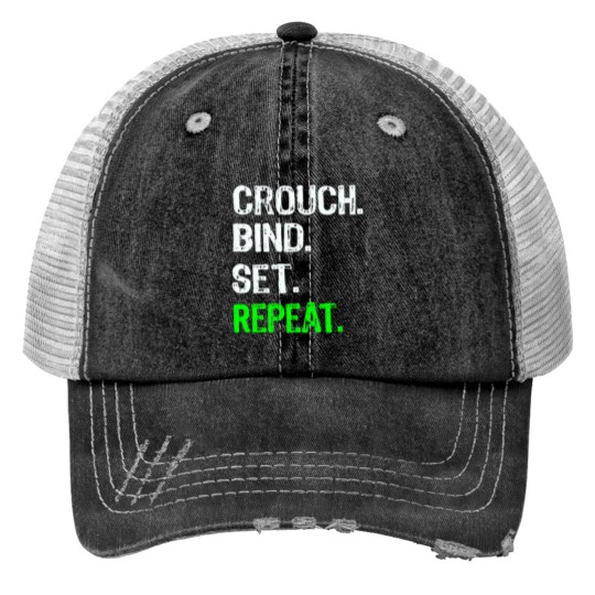 Top Funyn Rugby Crouch Bind Set Repeat Gift Print Trucker Hats