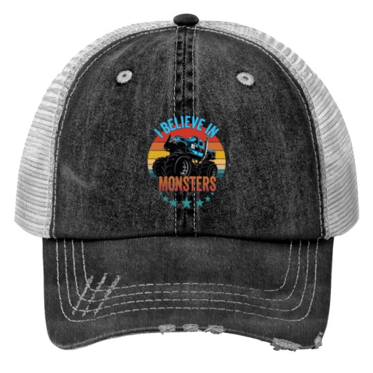 Monster Trucks - I Believe In Monsters - Monster Trucks - Print Trucker Hats