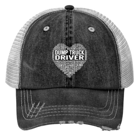 Dump Truck Driver Heart - Dump Truck Driver - Print Trucker Hats