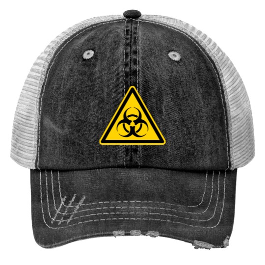 Biohazard Warning Sign Print Trucker Hats