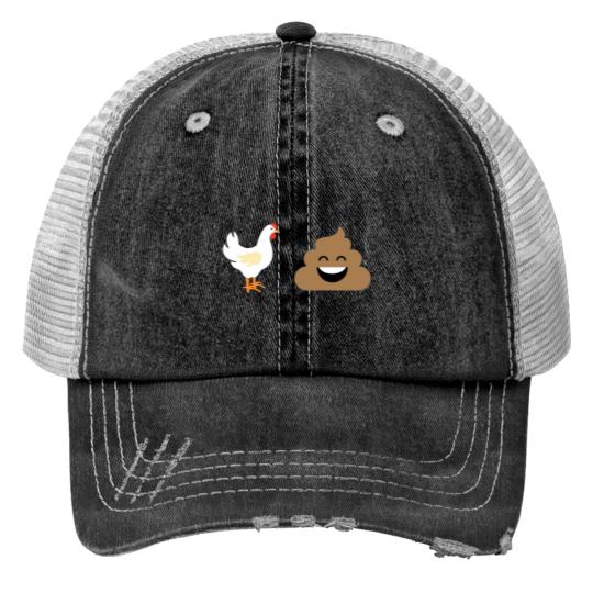 Chicken Poop Print Trucker Hats