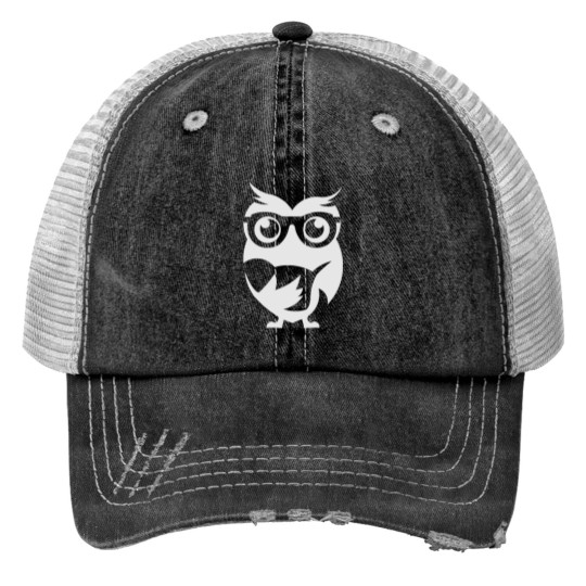 Baby Owl Print Trucker Hats