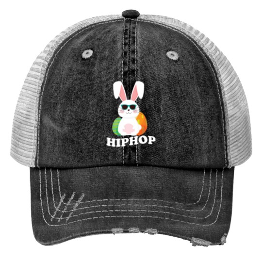 Bunny Hiphop Easter Sunday Egg Hunt Gift Print Trucker Hats