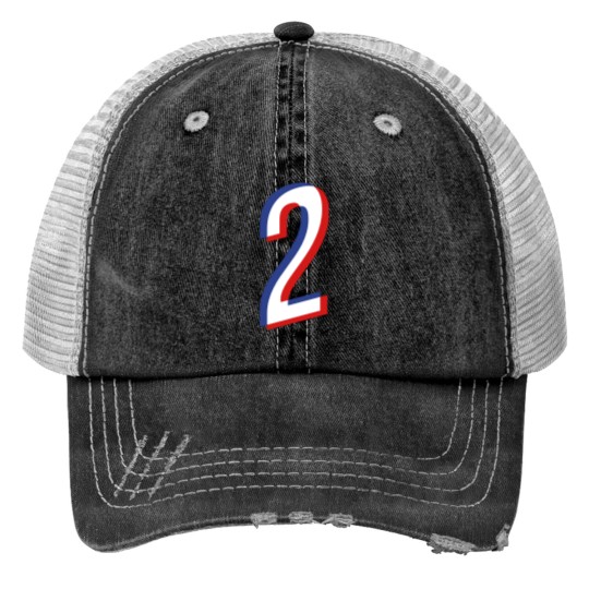 2 jersey number usa - colors can be changed Print Trucker Hats