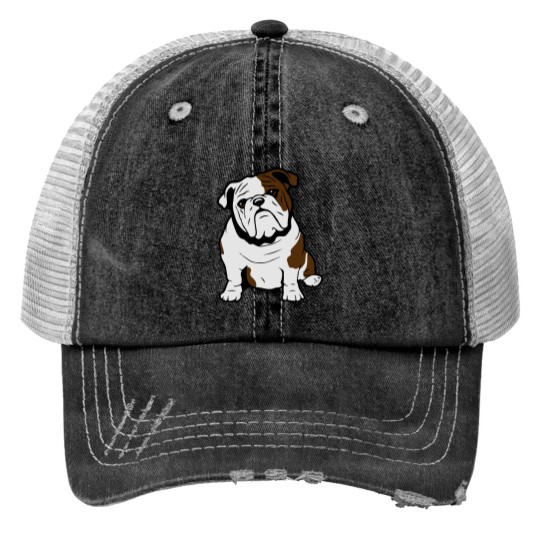 Dog English bulldog sunglasses Print Trucker Hats