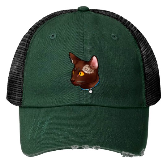 Havana Brown Cat Face Cats Kitty Present gift Print Trucker Hats