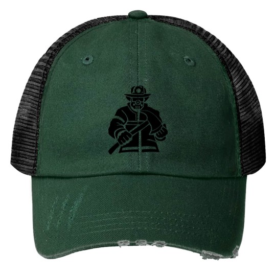 Firefighter with Axe Print Trucker Hats