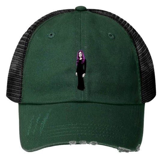 Purple haired woman Print Trucker Hats