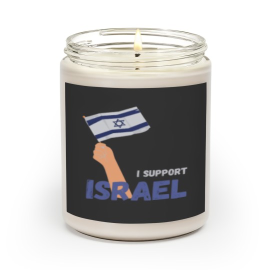 Freee israel - i love israel flagdesign - support israel i stand withh Israel - ISRA Scented Candles