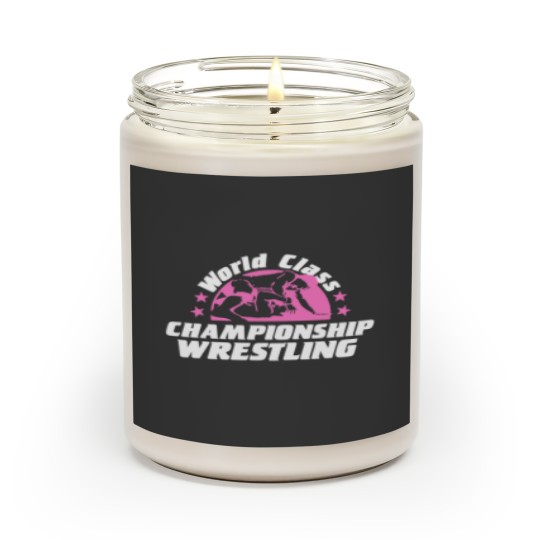World class championship wrestling logo breast cancer awareness Scented Candles